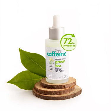 mCaffeine Green Tea Hydrating Face Serum for Glowing Skin with Vitamin C & Hyaluronic Acid | Reduces Dark Spots, Pigmentation & Prevents Sun Damage | For Men & Women | 72 Hrs Hydration | 40ml
